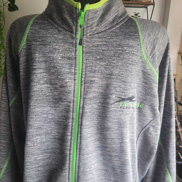 Arcticwear Arctic Cat Grey with Green Trim Light Jacket XXL - Picture 2 of 8